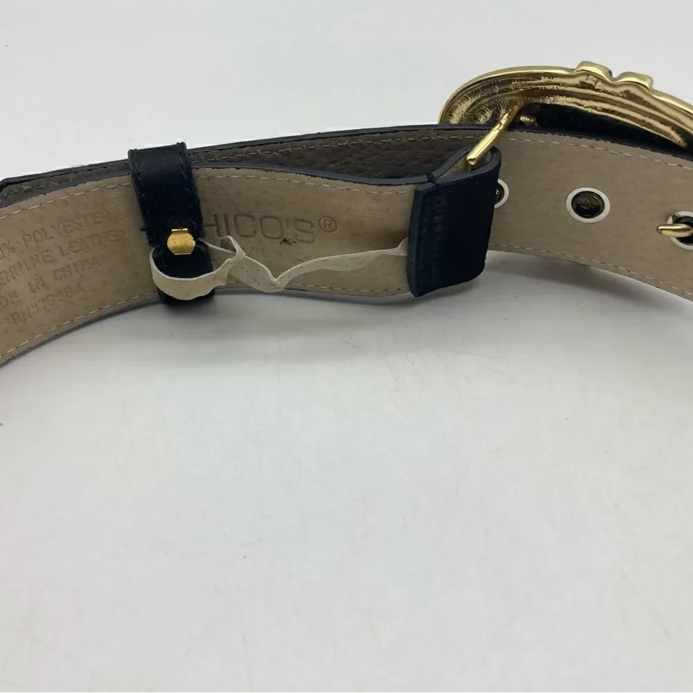 Chico’s Women’s Satin:Leather Belt Size S/M L 35”